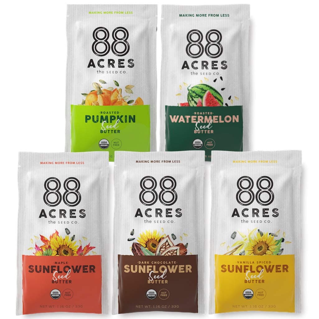 88 Acres Organic Sunflower Seed Butter | Gluten Free, Nut-Free Seed Spread | Vegan & Non GMO (14 Pack Variety)