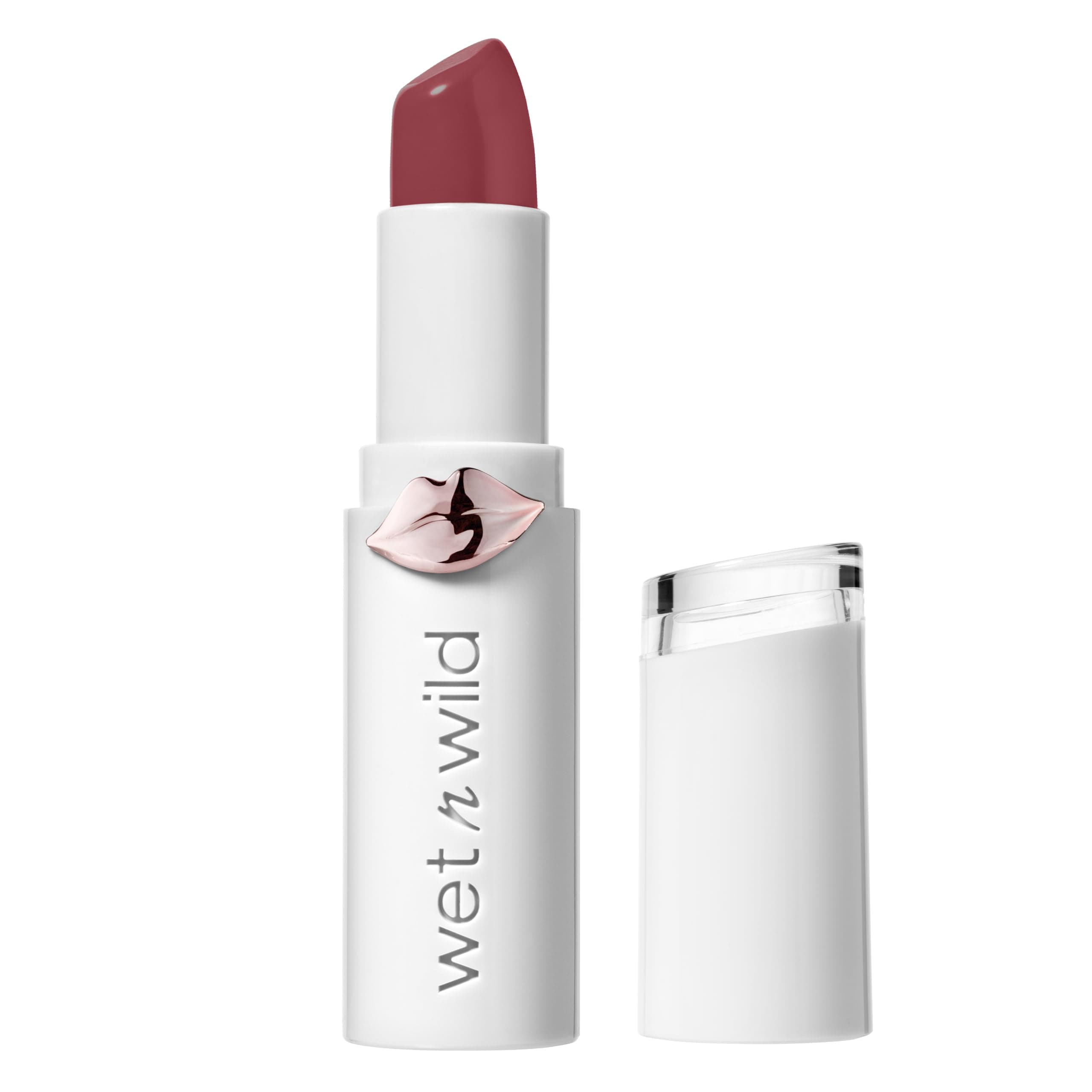 Lipstick By Wet n Wild Mega Last High-Shine Lipstick Lip Color Makeup, Rosé And Slay