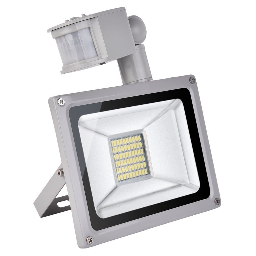 CSHITO 100W LED Motion Sensor Floodlight, Waterproof IP65, 7000LM, Daylight White(6000-6600K), Outdoor Wall Washer Light, PIR Security Lights, for Garden, Yard, Road, Square, Billboard, Factory (30W)