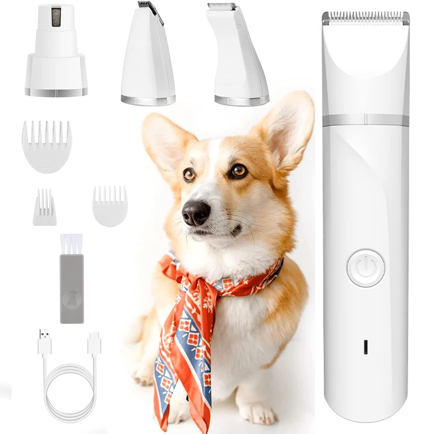 Dog Clippers ,Pet Clippers with Blades Cordless Small Pet Hair Grooming kit, USB Rechargeable,Low Noise for Trimming Dog's Hair for Paws, Eyes, Ears, Face