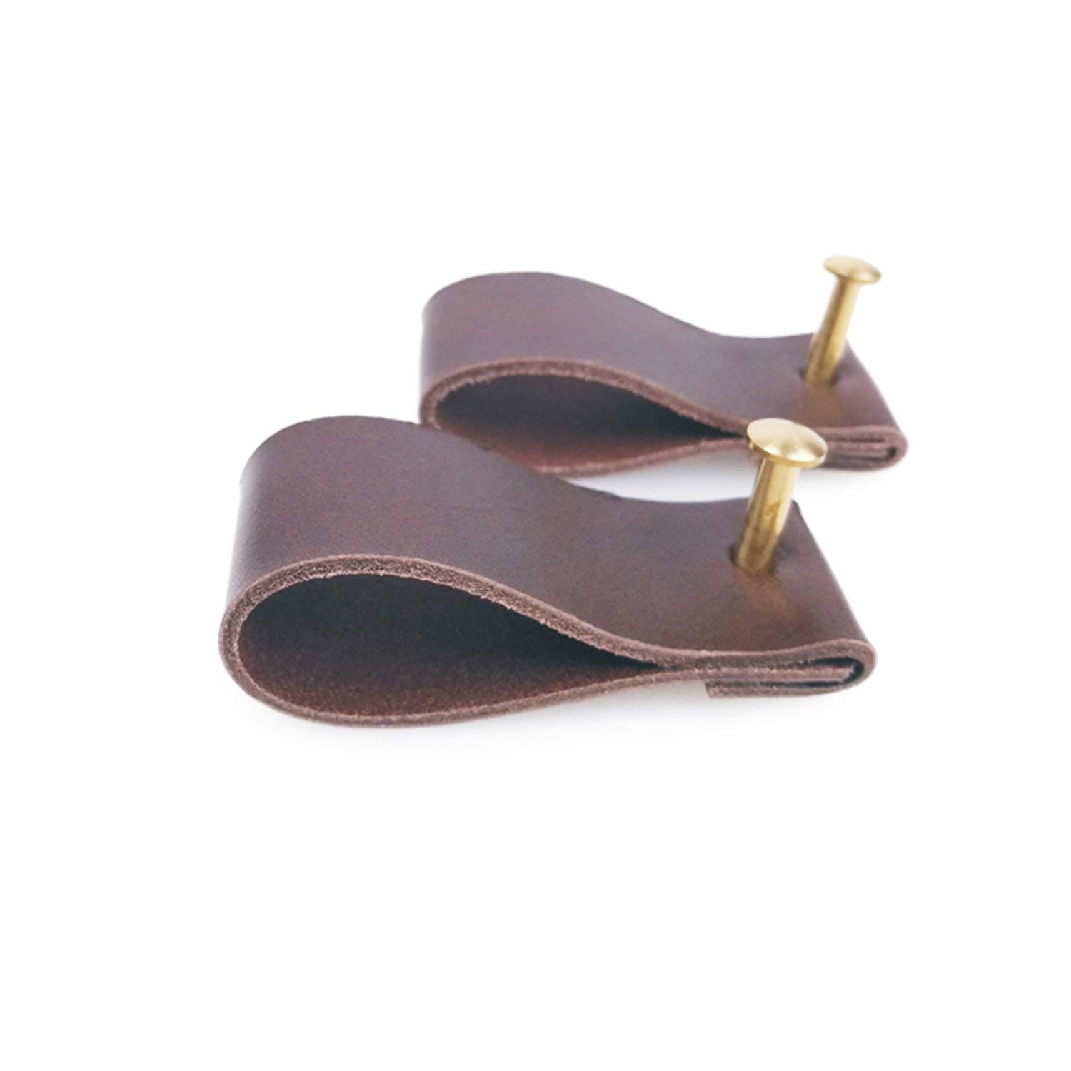 Txinmin Home 2 Pack Cabinet Knobs for Kids, Genuine Leather Cabinet Knobs and Pulls Kitchen Drawer Dresser Cupboard Pull Handles Security Environmental Protection, Brown Color