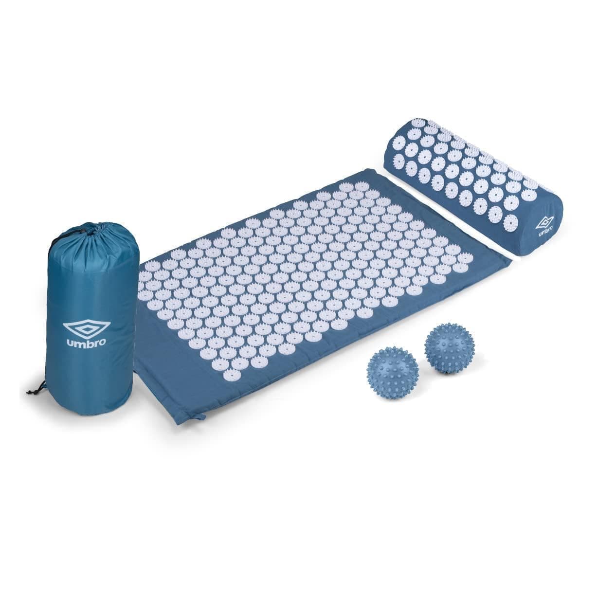 Umbro Acupressure Mat with Pillow - Back Pain Relief - Acupuncture Mat - Nail Bed - Acupressure for Pain Relief - 42x71 cm - Blue