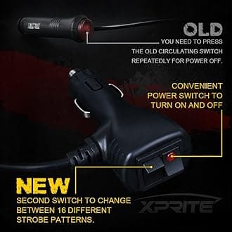 Xprite Amber Yellow 36 LED 18 Watts Hign Intensity Law Enforcement Emergency Hazard Warning LED Mini Bar Strobe Light with Magnetic Base.