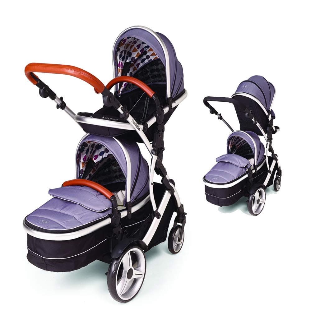 Kids Kargo Duellette 21 BS Combi Tandem Double Twin Pushchair New Colour Range! Including Tanned Handle Pack(Dooglebug Silver)
