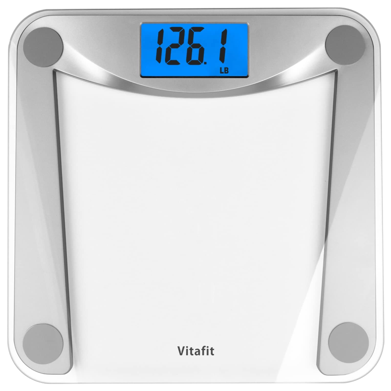 Digital Bathroom Weight Scale for Body Weight, High Accuracy Assured by Weighing Professional Since 2001,Extra Large Blue Backlit LCD and Step-On, 400lb/182kg, Clear Glass
