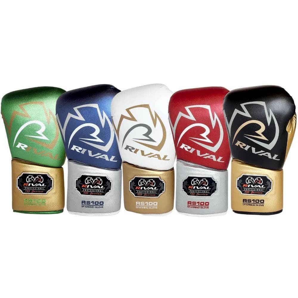 Rival RS100 Lace Boxing Gloves | 14oz 16oz 18oz Professional Sparring Gloves | Lace Up Adult Training Gloves