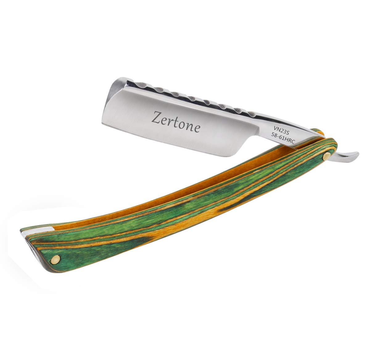 Zertone Straight Razor with Wood Scale - Straight Edge Razor Handmade - High Carbon Steel Cutthroat Straight Edge Blade, Barber Razor