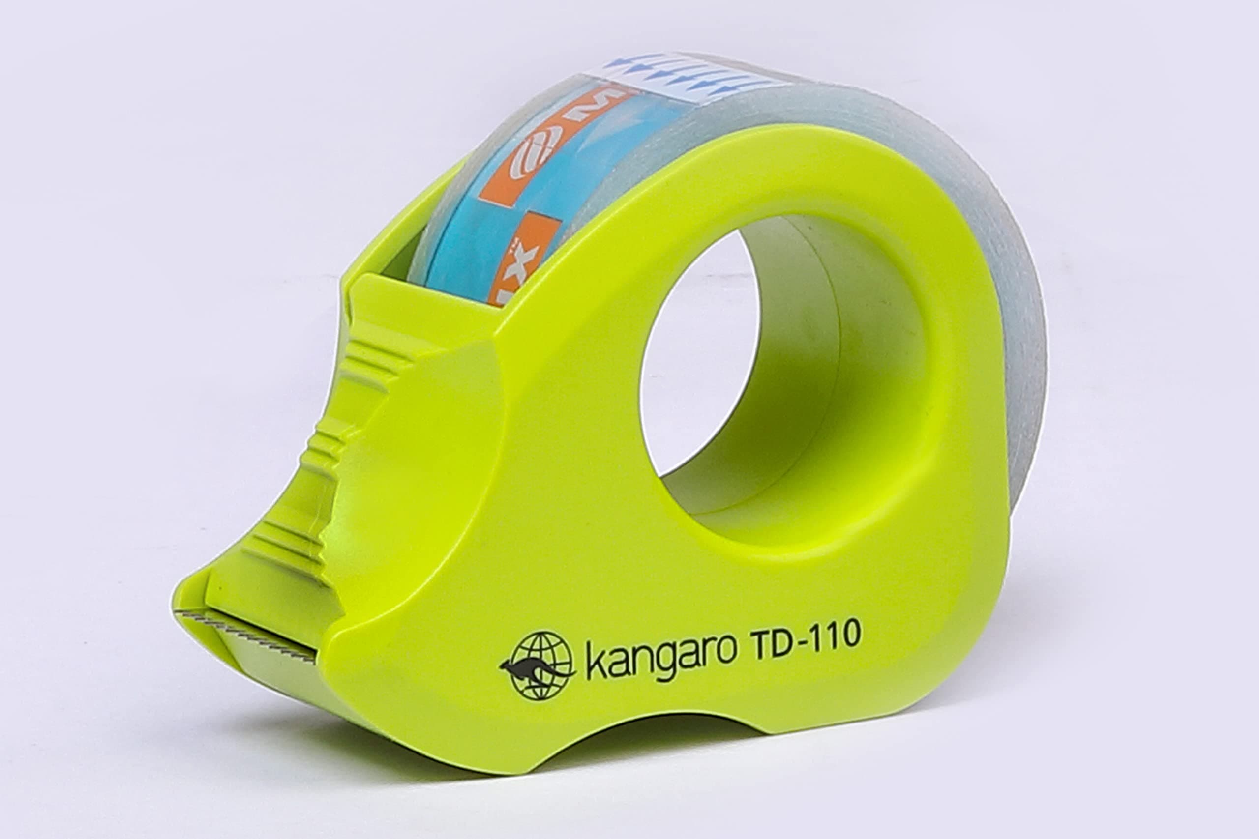 Kangaro Desk Essentials CC-110 Crystal Clear Tape Dispenser Blister | Handy & Smart | Strong Adhesion & Easy to Refill | Tape Included | Pack of 4 | Color May Vary