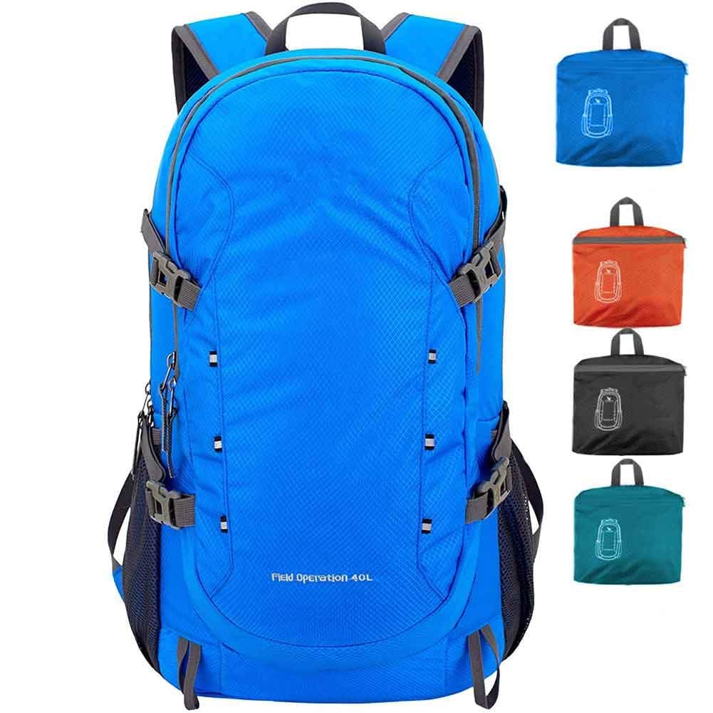 MoHo Sports 40L Lightweight Packable Backpack, Durable Water Resistant Travel Hiking Camping Outdoor Foldable Daypack for Women Men