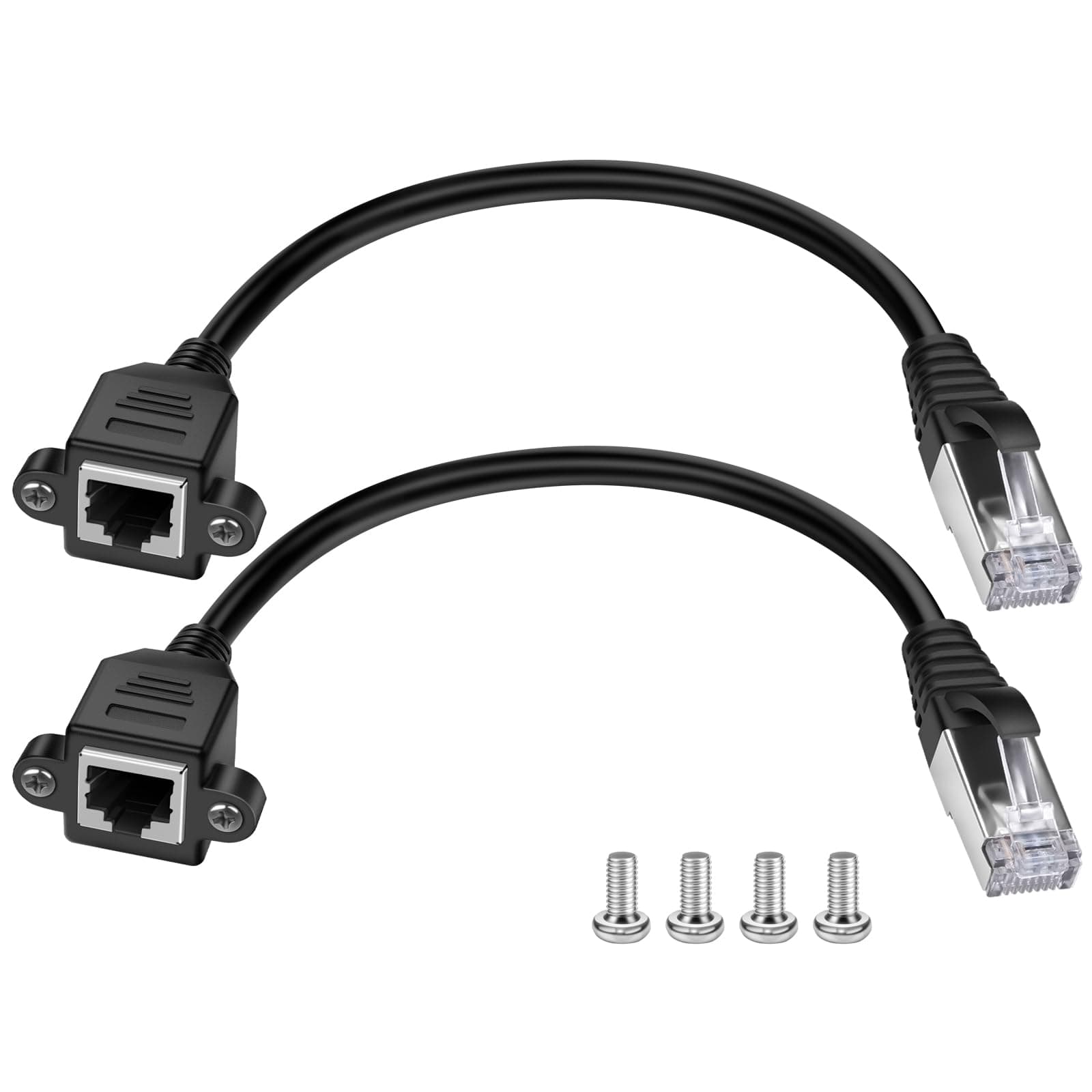 Ethernet Extension Cable - iGreely 2 Pack Ethernet LAN Male to Female Network Cable RJ45 Cat6 Extension Patch Cable Extension Cord 1FT/30CM