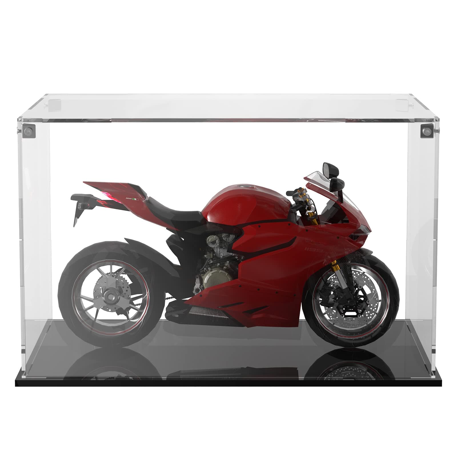 Acrylic Display Case for Collectibles, Self-Assembly Clear Acrylic Box with Black Base, Display Box Dustproof Protection Showcase for Action Figures Toys (12x8x8 inch) Clear+black