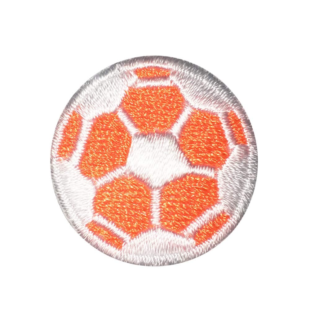 Soccer Ball Patches Iron On 10 Pack 1" Embroidered Reward Soccer Patch for Sports Programs (Orange)