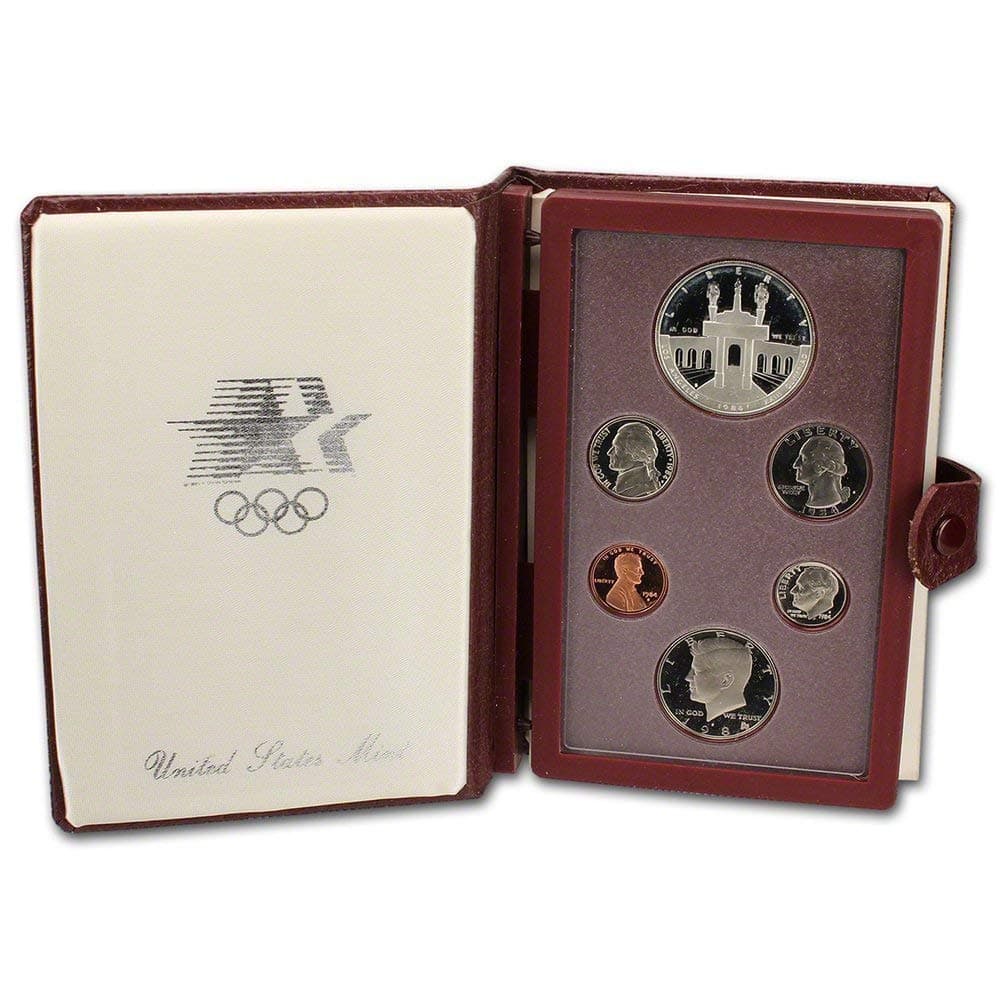 1984 US Mint Prestige Proof Set Original Government Packaging with Silver Olympic Dollar Proof