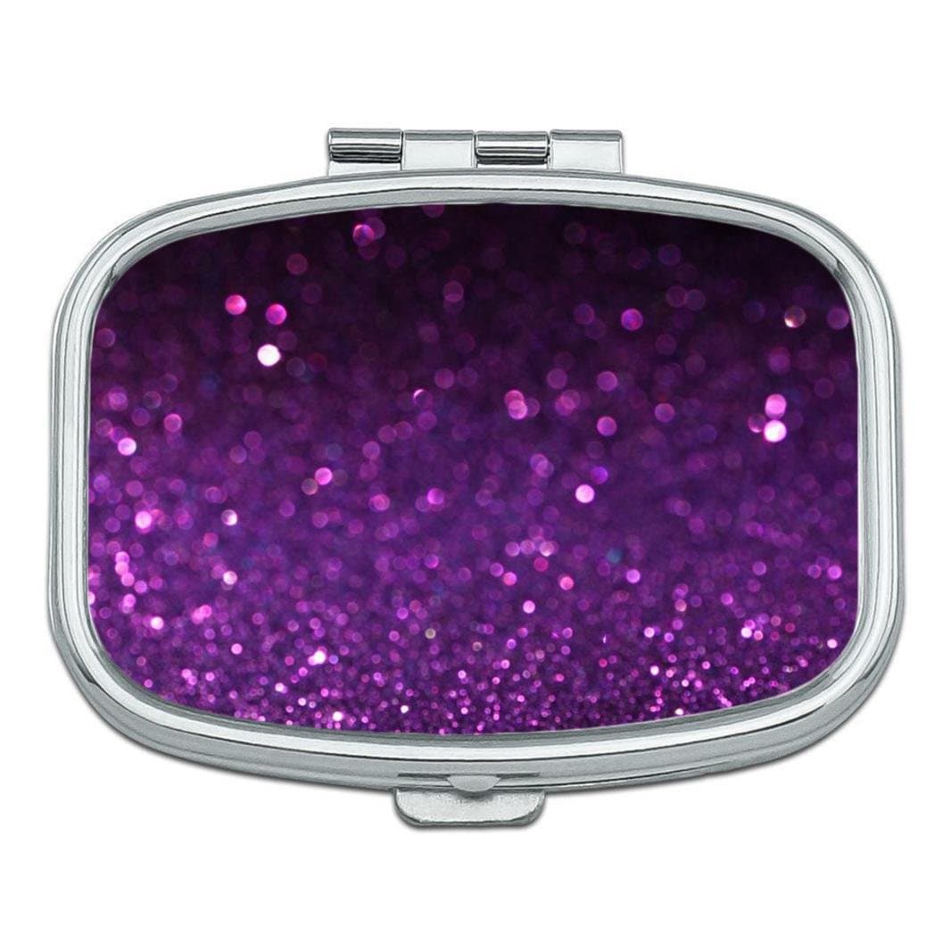 Purple Light Background Custom Rectangle Silver Pill Box Pocket Medicine Tablet Holder Organizer Pill Decorator Case Purse