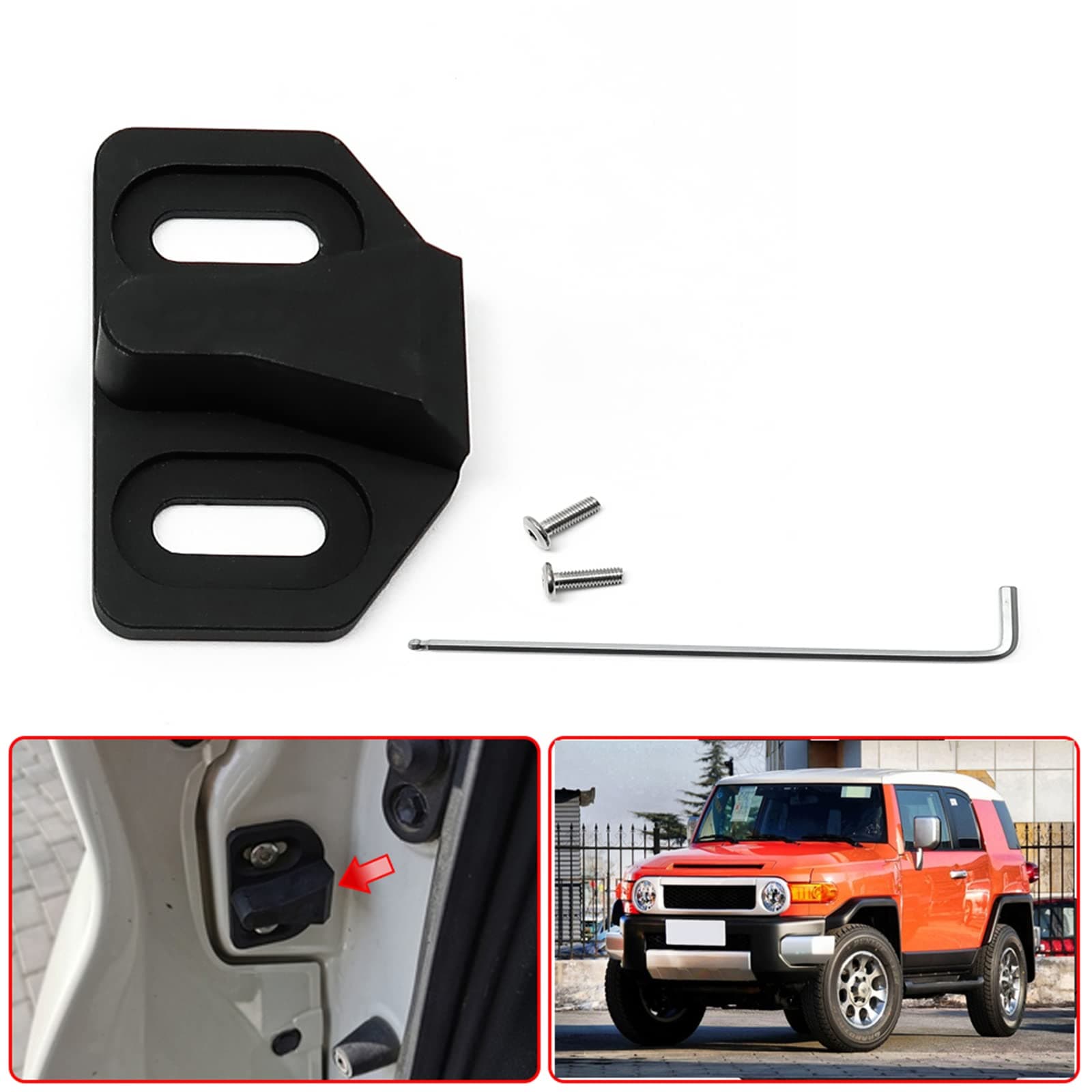 G Brand for Toyota FJ Cruiser XF10 2007-2020, Land Cruiser Prado FJ120 FJ150 2003+, for Toyota RAV4 Car Tailgate Door Lock Outer Buckle Striker Limiting Stopper Trim,Solve Abnormal Noise,Prevent Move