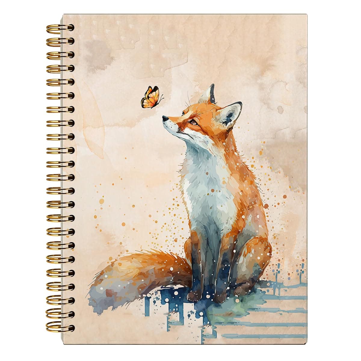 Fox Spiral Notebook Journal, Fox Gifts, Cute Notebooks for Women Girls Fox Lovers, College Ruled Hardcover Spiral Notebook Journal for Work Notes Journaling 5.5x8.3