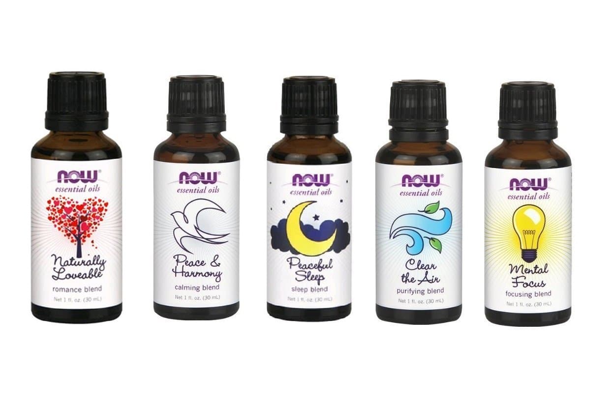 Now Essential Oils Blend Pack - Purifying, Sleep, Calming, Focusing and Romance