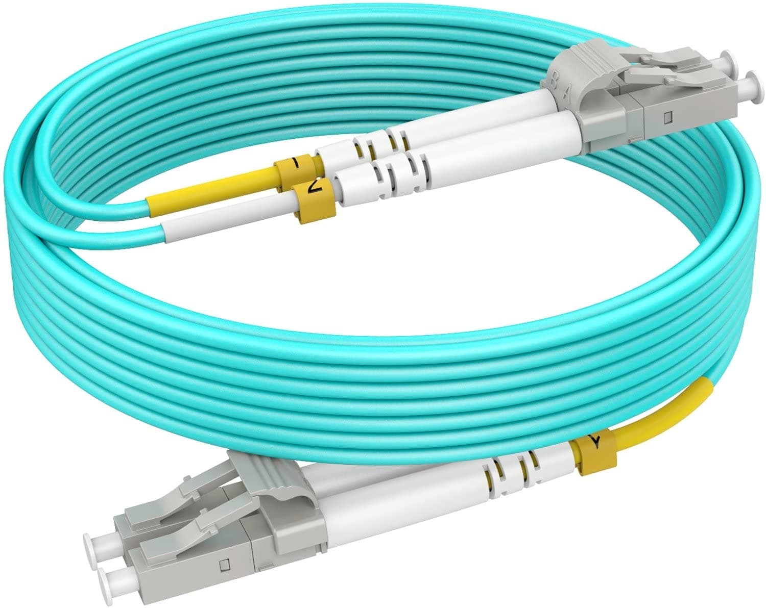1ft(0.3m) OM4 LC LC Fiber Patch Cables MMF Multimode, Options 1ft~200ft, Fiber Optic Cable Duplex, 50/125μm 40G/100G LSZH OD 2.0mm