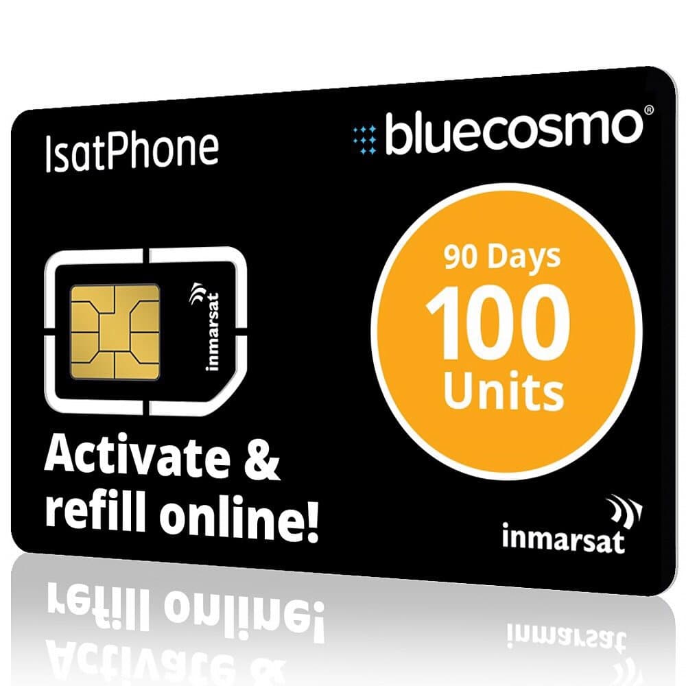 IsatPhone 100 Unit Global Prepaid Satellite Phone Service SIM Card - 90 Day Expiry - No Activation Fees - Voice & SMS Text Messaging