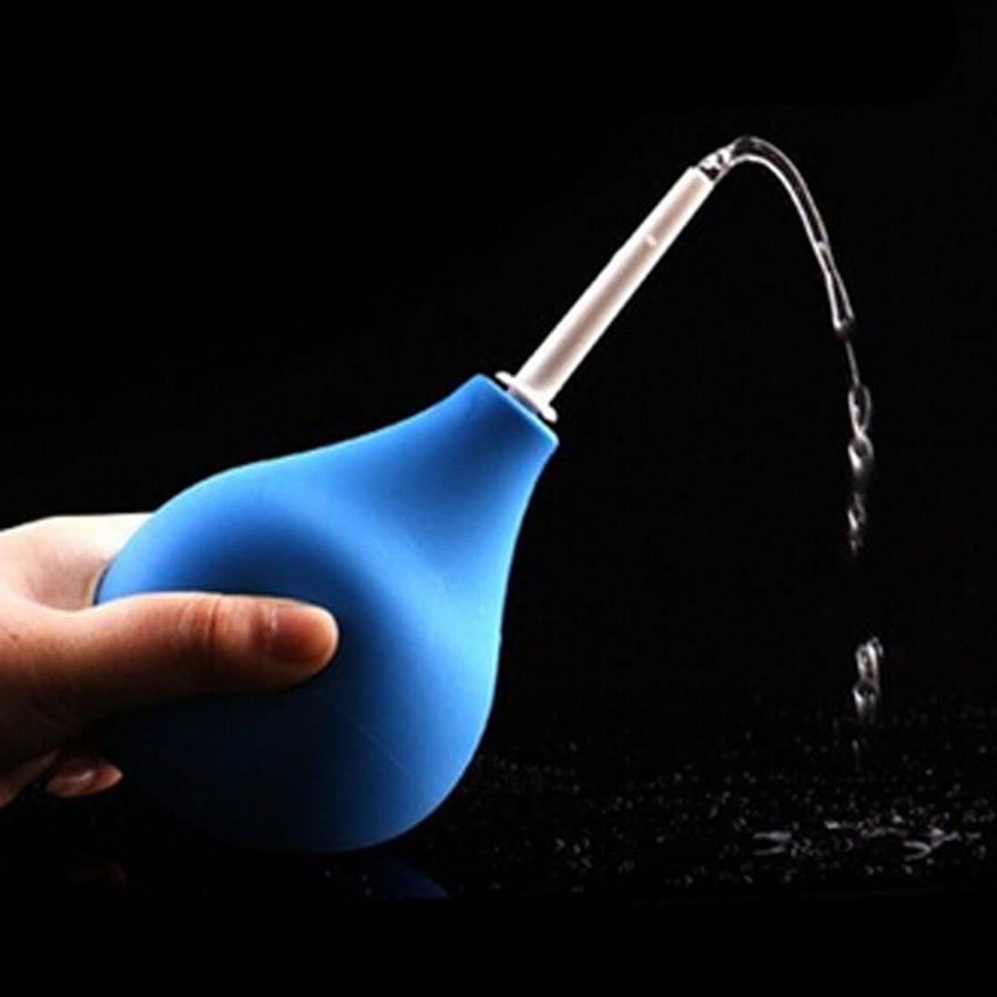 Blue Silicone Enema Bulb Douche Vaginal Rectal Anus Cleaning Tool Syringe for Women 2 Different Sizes-YDCXQA (Large-220ml)
