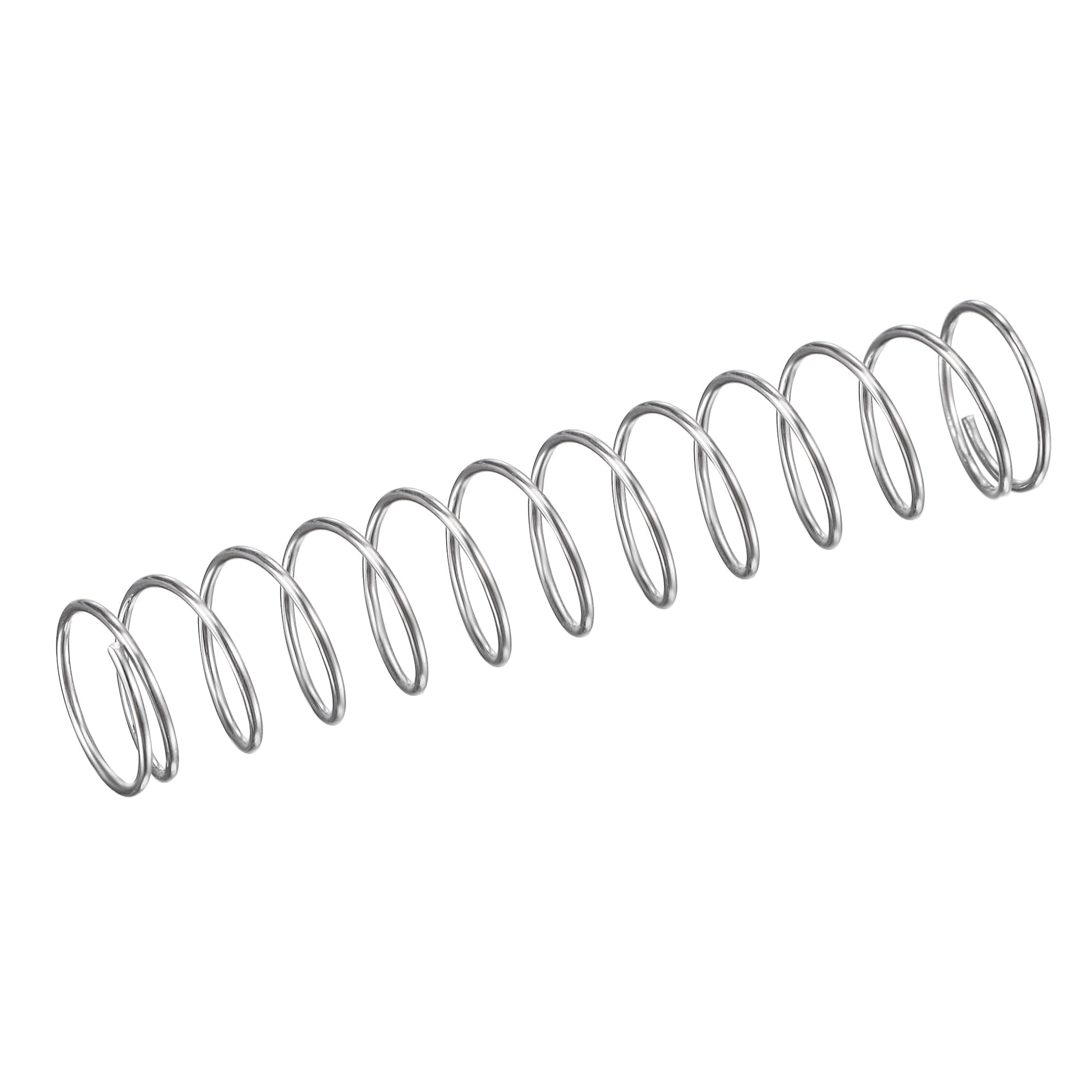 uxcell Compression Spring,304 Stainless Steel,10mm OD,0.7mm Wire Size,9mm Compressed Length,50mm Free Length,11.8N Load Capacity, Silver Tone,5pcs