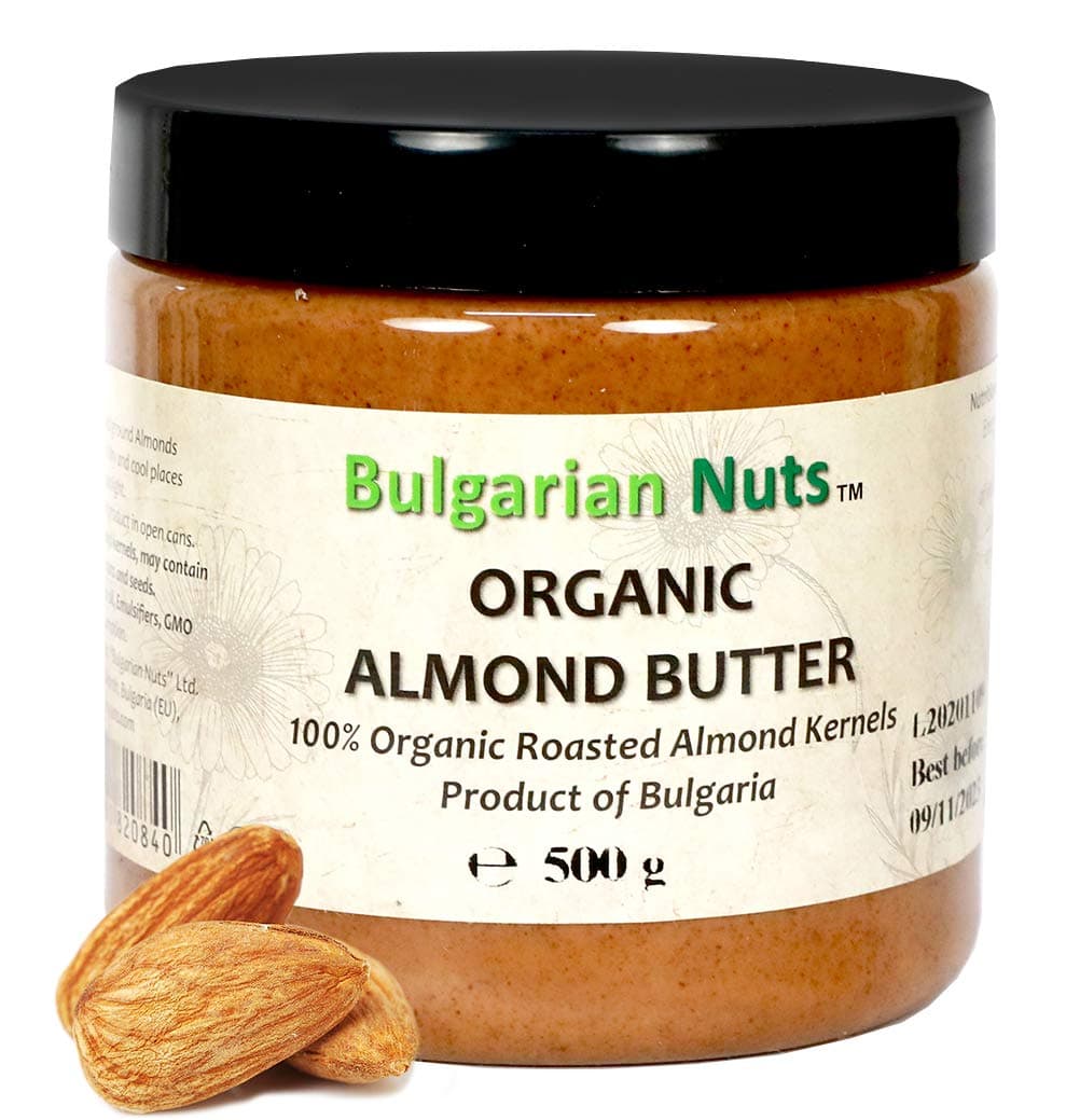 500 g Organic Almond Butter from 100% Whole Nuts, Free from - Gluten, Emulsifiers, Palm Oil, Sugar, preservatives, Product from Bulgarian Almonds