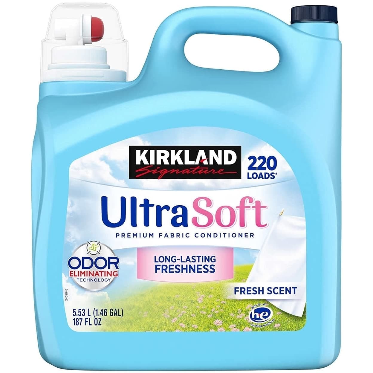 Signature Ultra HE Liquid Fabric Softener, Fresh, 220 loads, 187 fl oz