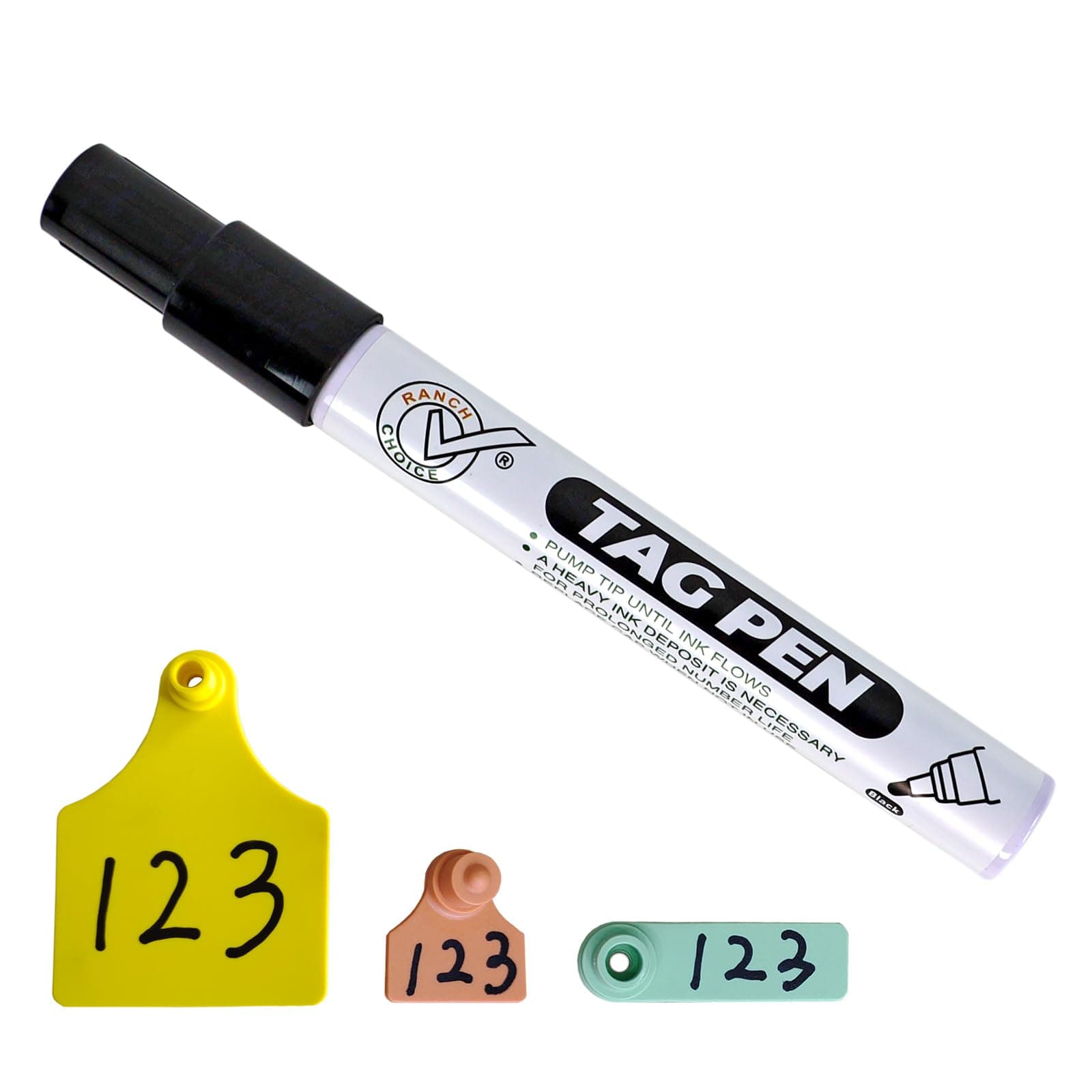 Ear Tag Marking Pen, Black, with Special Ink Penetrates Into Cattle Livestock Ear Tags, Long Lasting Not Fading