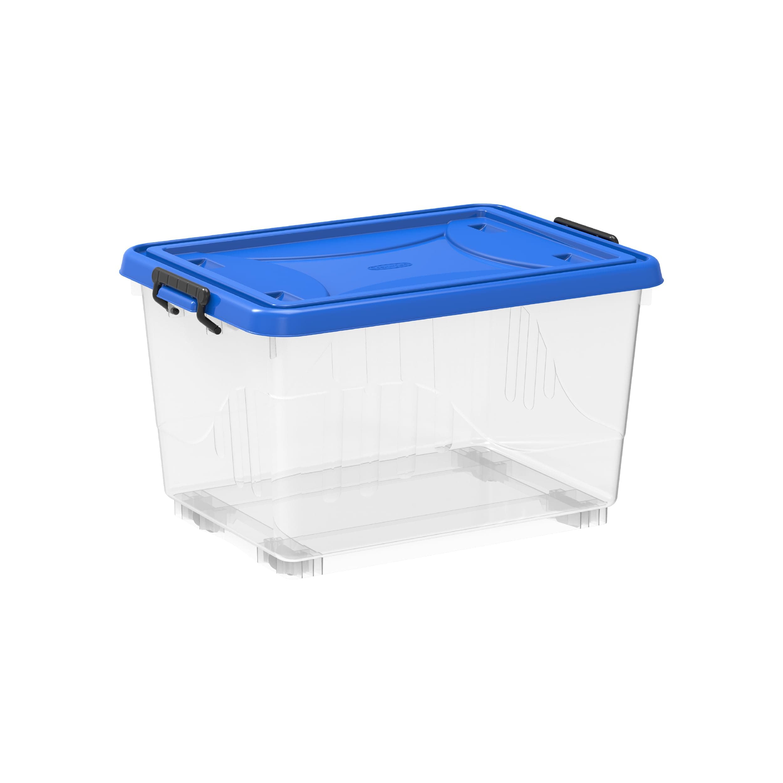 22L Clear Plastic Storage Box With Wheels & Lockable Lid