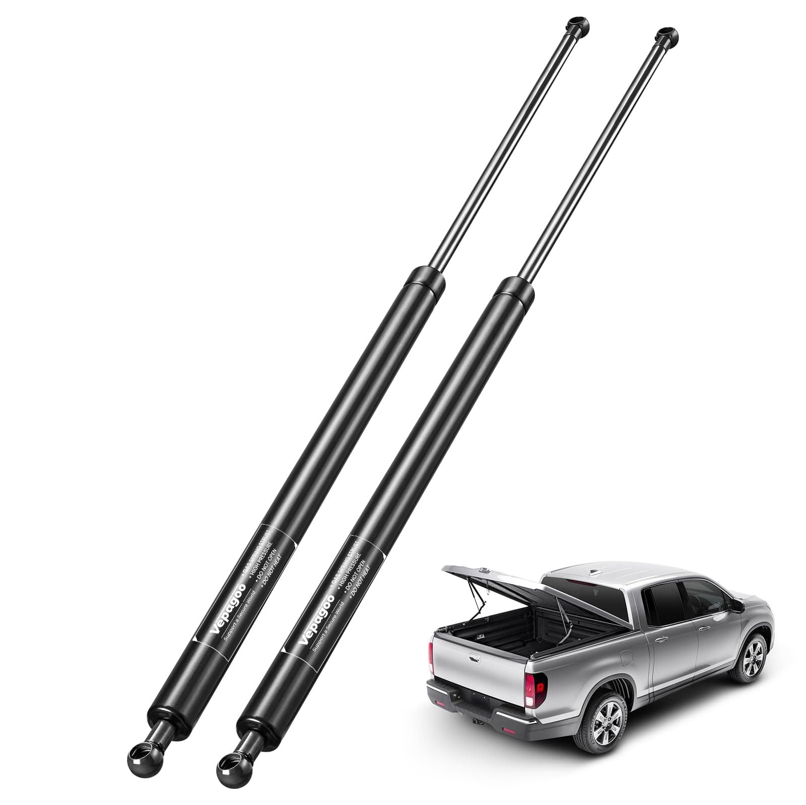 Vepagoo 36 inch Gas Strut 154Lb/658N Heavy Duty Lid Gas Struts Shock Lift Support Spring for Tonneau Cover RV Kitchen Door Truck Bed Trailer Cap Bed Custom Wooden Cover, Set of 2