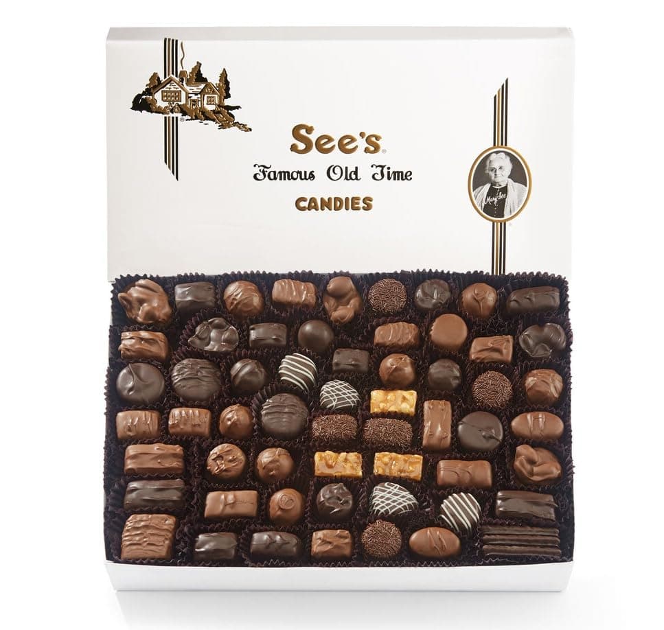 See's Candies Assorted Chocolates (5 Pound (Pack of 1), White Gift Wrap)