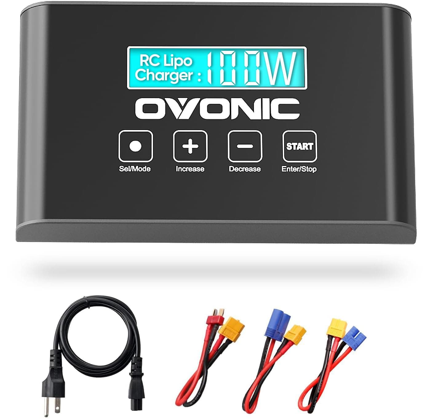 OVONICMate1 Lipo Battery Charger 100W 10A 1s-6s Smart RC Battery Chargers with XT60 Balance Charger Compatible for 1-6s LiPo/Life, 3-18S NiMH (Upgraded Version - Without Balance Board)