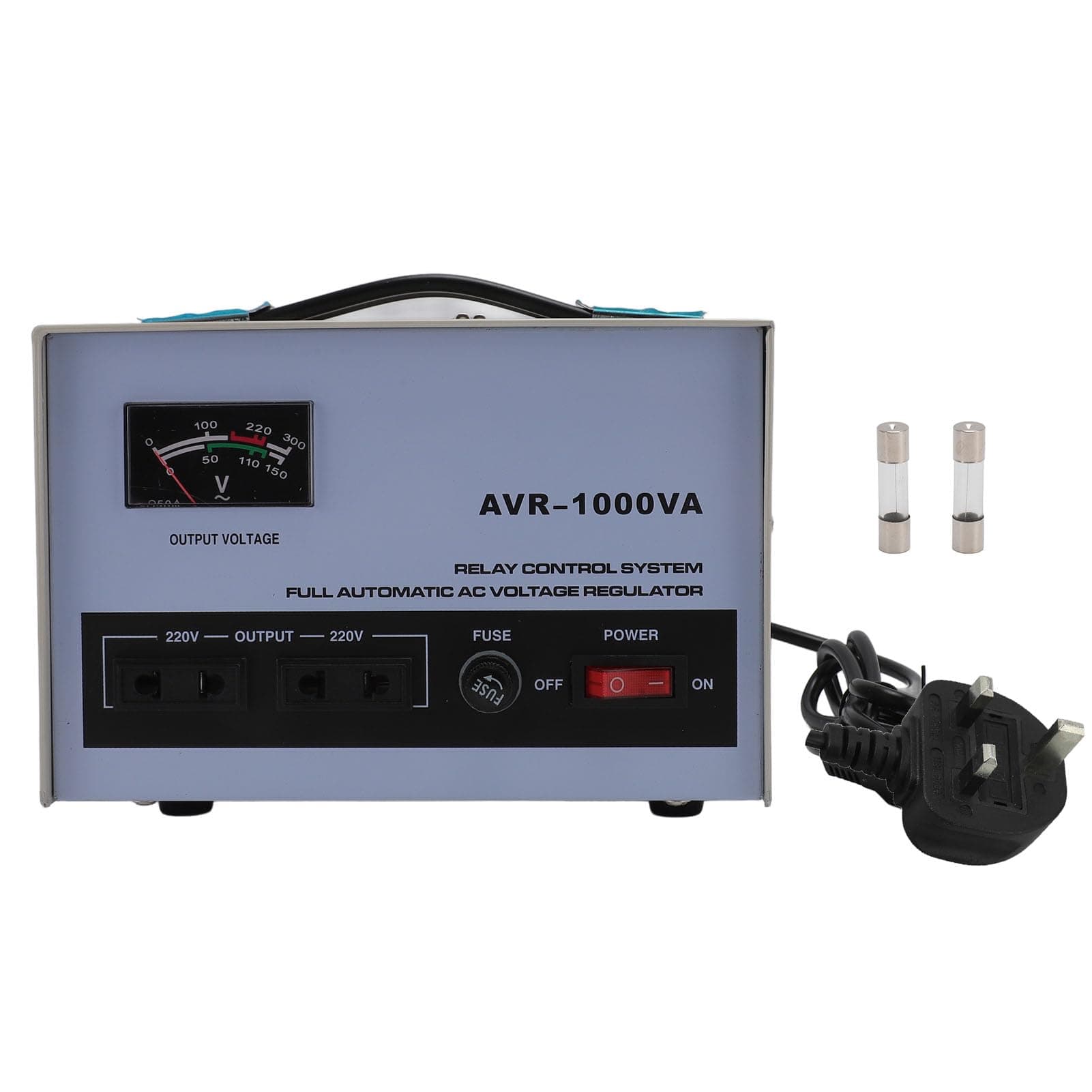 Voltage Regulator, 1000W AC Automatic Voltage Stabilizer With 1 Input And 3 Output Sockets, Power Protection AVR For Home Appliances And Office Equipment