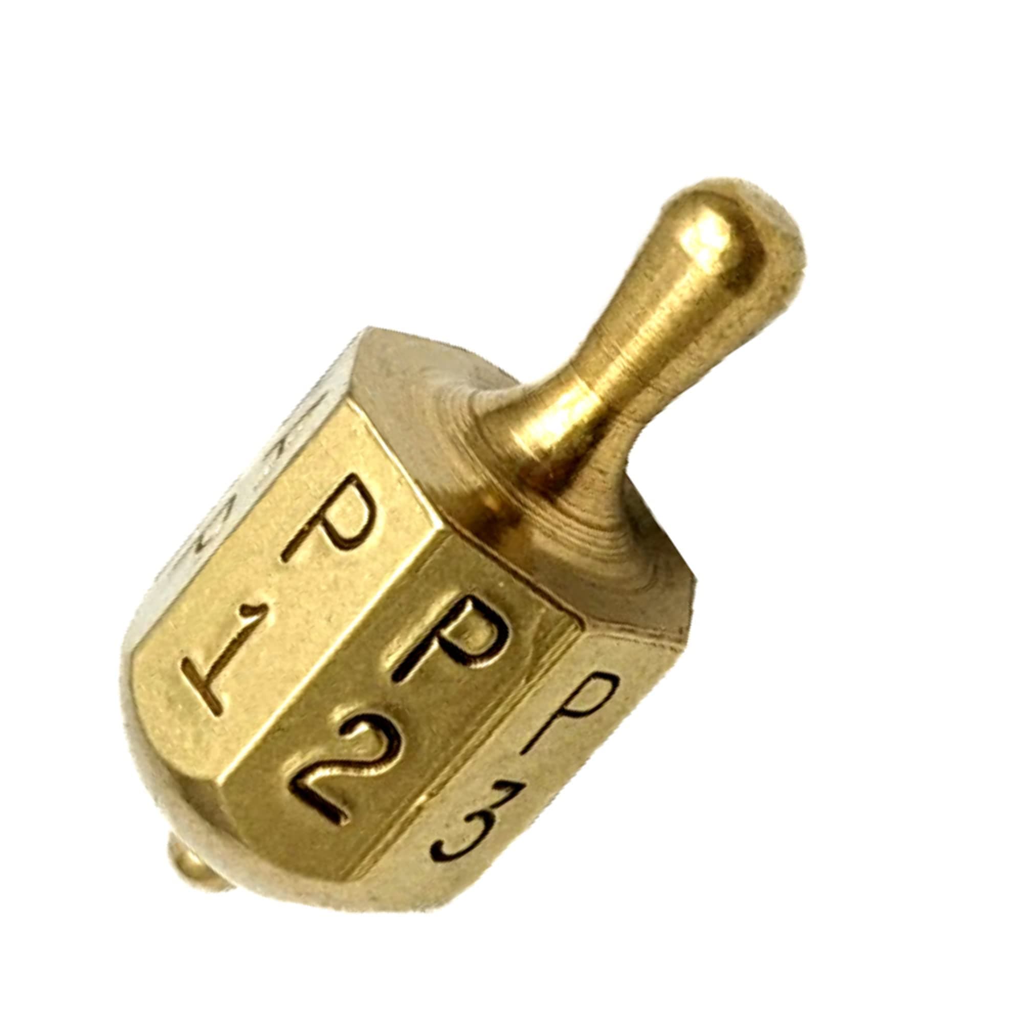 Put and Take Spinner - Solid Brass Game Spin Dice Top Game of Chance Adult Gambling Spinner TOP DICE Type Spinning FAUROREST