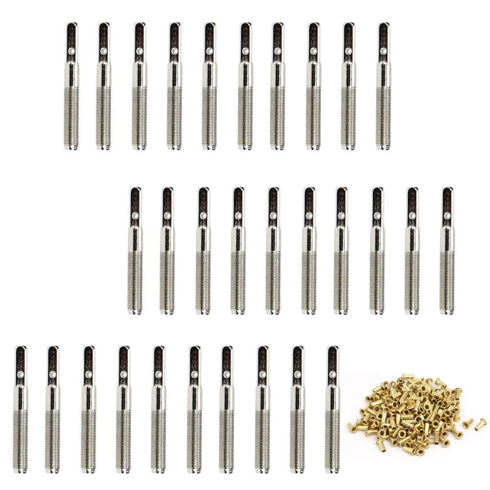 Liyafy 30Pcs 40mm Tuning Pin Nails with Brass Rivets Set for Lyre Harp Small Harp Musical Stringed Instrument