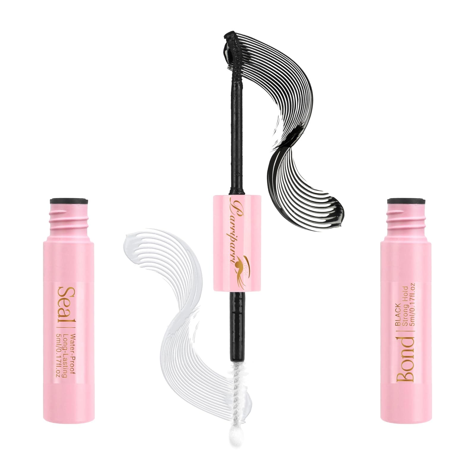 Parriparri Eyelash Glue 2 In 1 Lash Bond And Seal for DIY Eyelashes Extension Individual Lash Bond And Seal Strong Hold Waterproof Black Cluster Eyelashes Glue