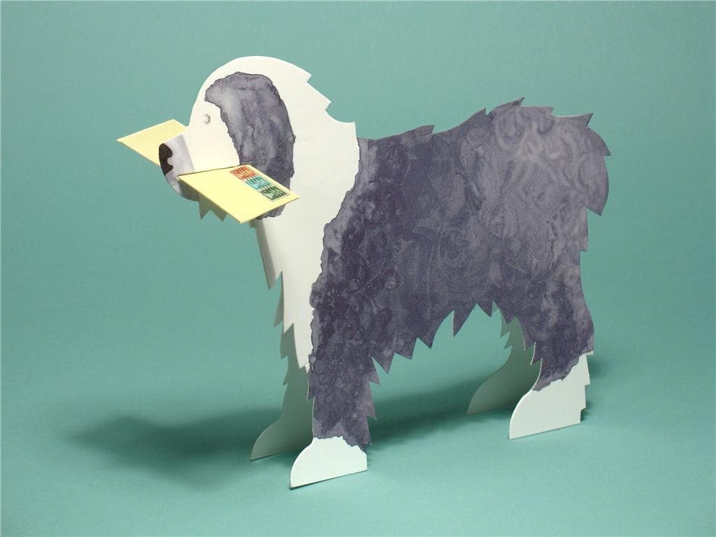 Old English Sheepdog - 3D Dog Greeting Card for ANY Occasion