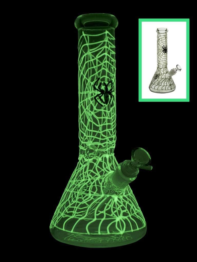 CHONGZ Bongs New Designs Spider Web Glow in The Dark - 5mm Thick Glass - Height 30cm - Ice Bong