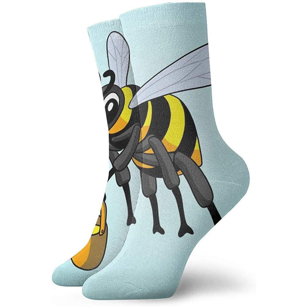 Color Bumble Bee Drawing Ankle Socks Casual Cozy Crew Socks for Men, Women, Kids