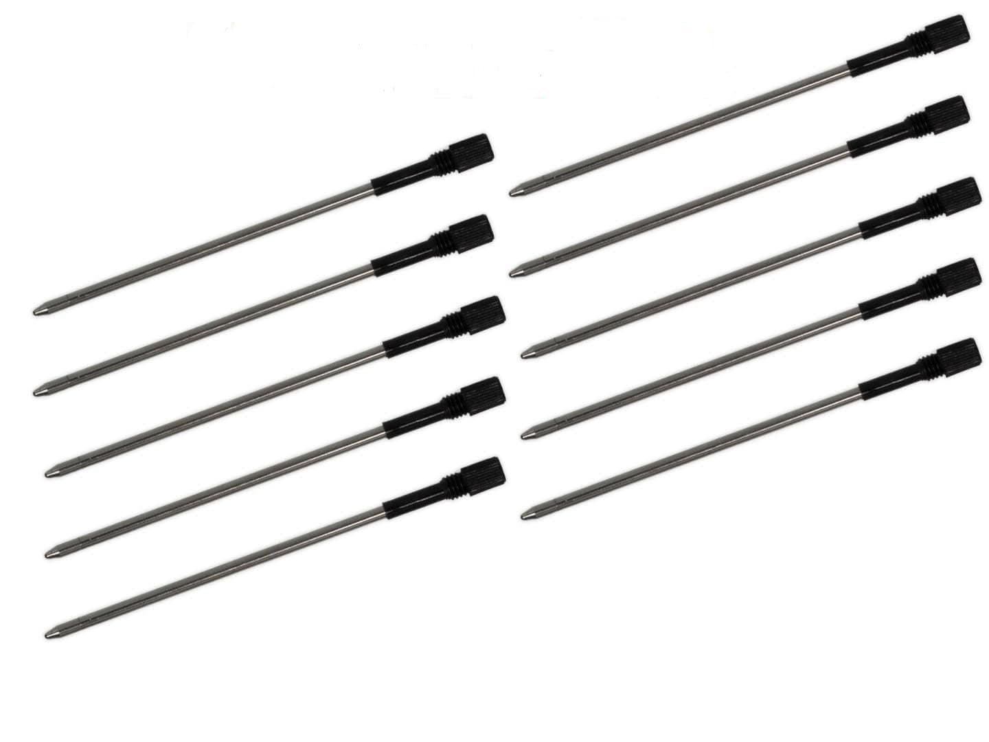 SyPen Stylus pen black ink refills for the 3 In 1 Multi-Function Capacitive Stylus Ball Point Metal Pen With LED Flashlight/Pen light (6-Pack)