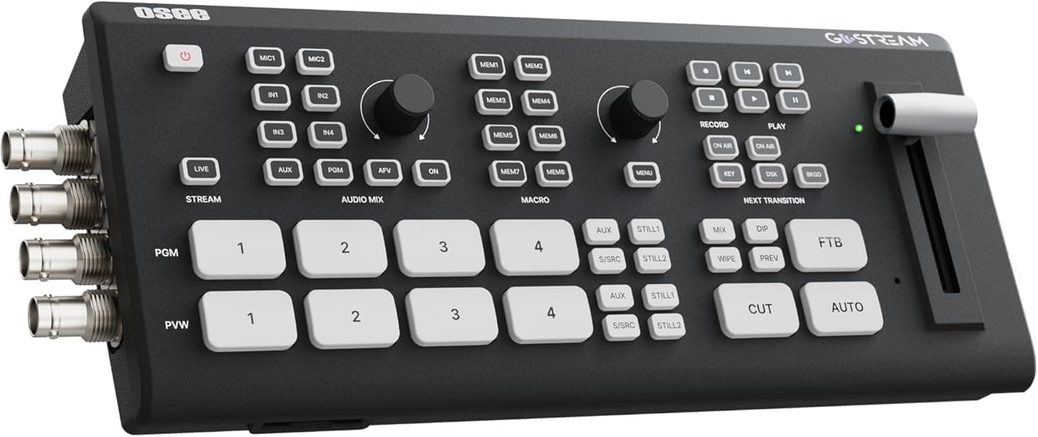 Osee GoStream Duet SDI and HDMI Video Mixer with SD Recording and NDI HX Support for Real Time Live Streaming Light Heat Dissipation Video Mixer Switcher