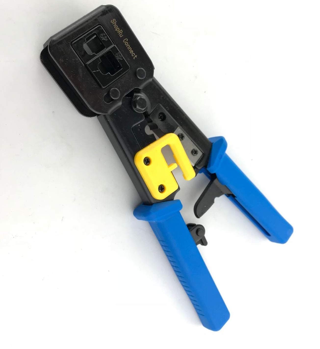 RJ45 Professional Heavy Duty Crimp Tool Ethernet Connector Crimper Cutter HD Crimping Wire Cable Stripper Stripping Blades for EZ End Pass Through RJ-45 RJ12 RJ11 Legacy Connectors