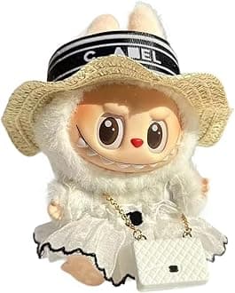 17cm Doll Clothes for Labubu - Clothes Outfit Set for labubu - Fashion Headdress+Skirt+Bag Outfit Set,Luxury Doll Clothing & Style Bundle(No Doll,Just Clothes)