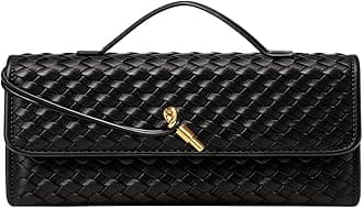 Woven Handbag for Women Fashion Evening Shoulder Bag PU Leather Handmade Clutch Purse Casual Crossbody Bags 2024