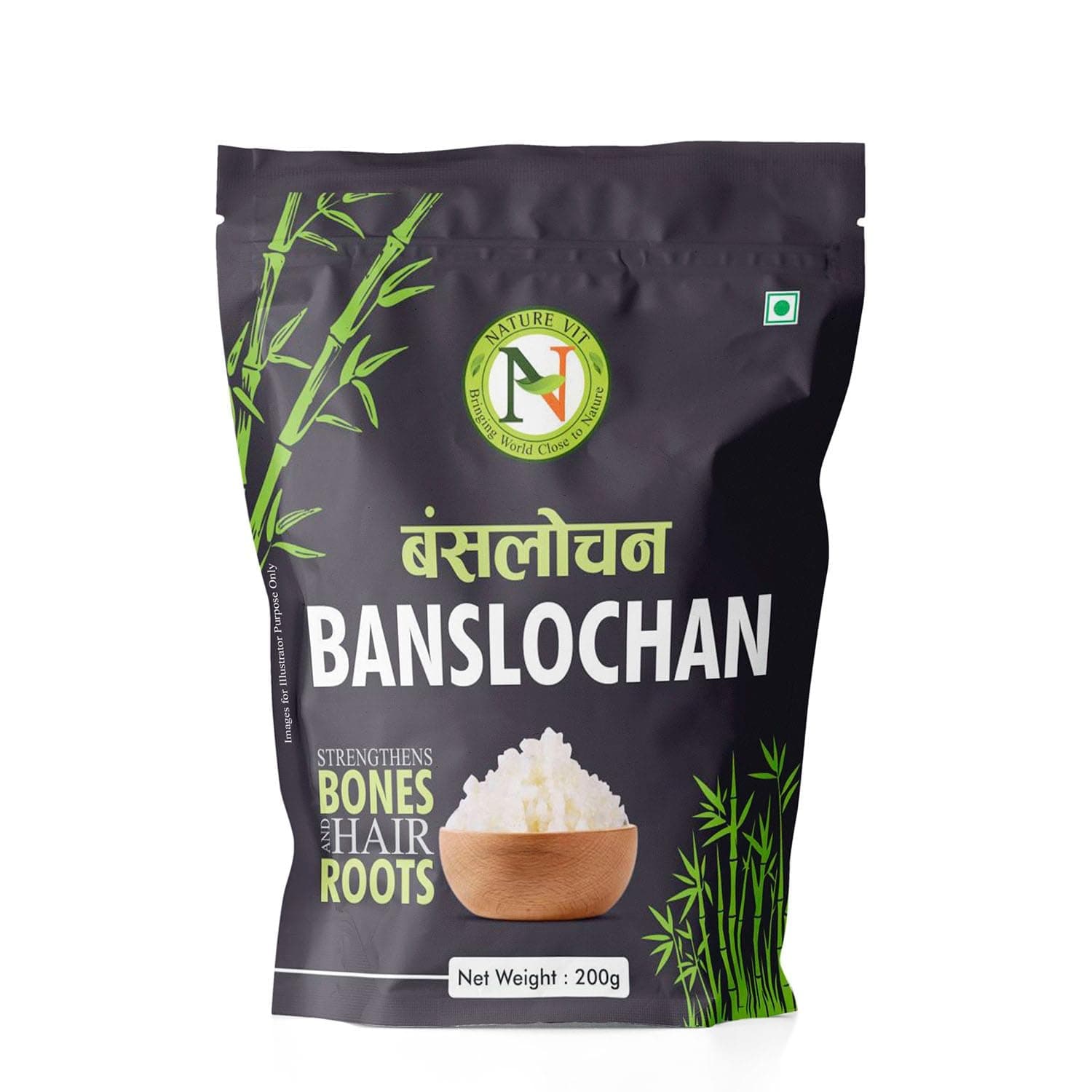 Nature Vit Banslochan, Crystal Form, 200 gram | Vanshlochan For Eating | Tabashir | Original Tabasheer | Ayurveda Product