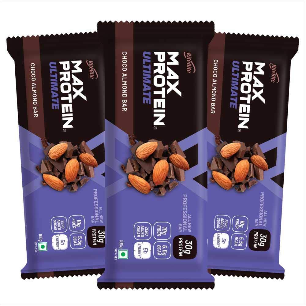 Ultimate Bar 100g Pack of 3, Choco Almond, 1 count