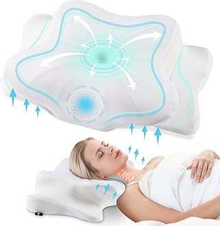 DONAMA Cervical Pillow for Neck and Shoulder Pain Relief, Cooling Contour Memory Foam Pillow, Dual-Height Ergonomic Neck Support Pillow for Side Back Stomach Sleepers with Removable Pillowcase