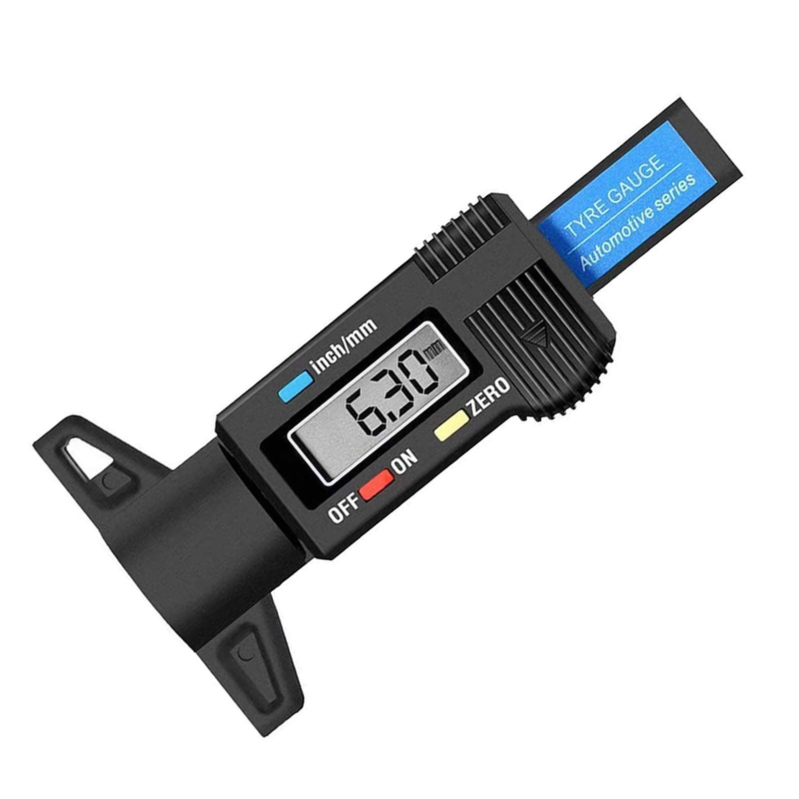 Tyre Tread Depth Gauge, Digital Tire Depth Gauge LCD Display Tire Thread Measuring Gauge Blue Tire Wear Gauge Digital Tread Depth Gauge with LCD Screen for Cars, Trucks, Motos