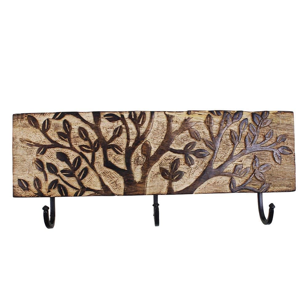 Artisan Of India Wooden Wall Hooks Key Holder Wall Mounted Hat Coat Hook Rack Jacket Towel Racks