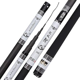 BGSFF Fishing Rod Extra Long High Carbon Fiber Telescopic Power Hand Pole Fishing Rod 3.6M-10M Freshwater Feeder Rod Stick Spare Tip (Color : White, Size : 10m)